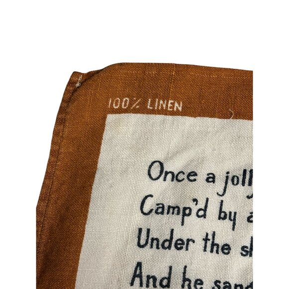 Vintage “Waltzing Matilda” Linen Tea Towel – Illustrated by Neil, 30.5”x18”, Des - Picture 3 of 8